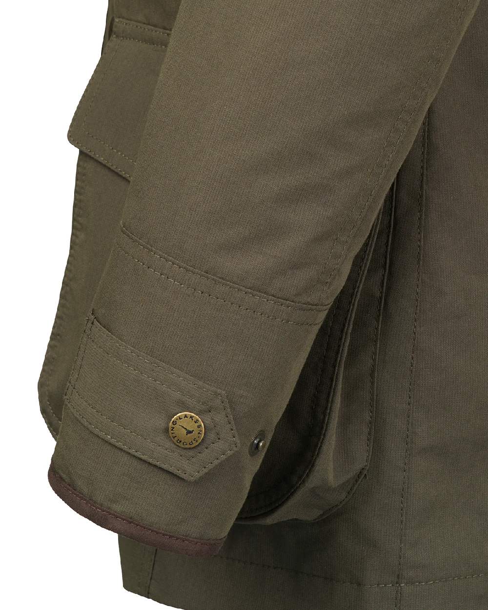 Olive Coloured Laksen Womens Marsh ISO Coat on white background