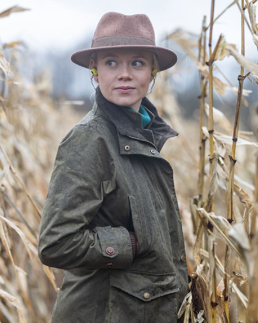 Laksen Ashley Wax Coat in Forest