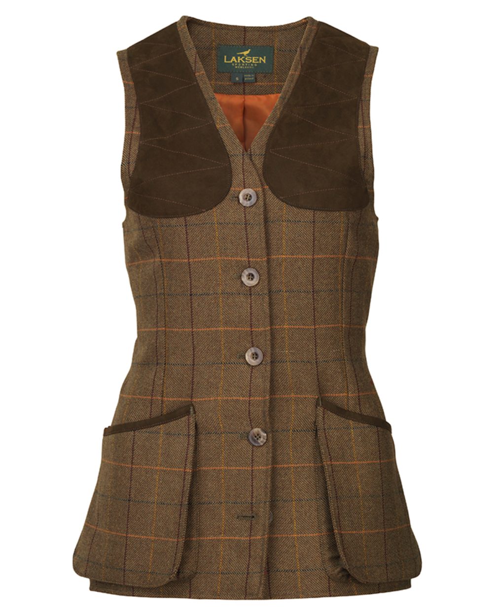 Laksen Cara Beauly Tweed Shooting Vest On A White Background