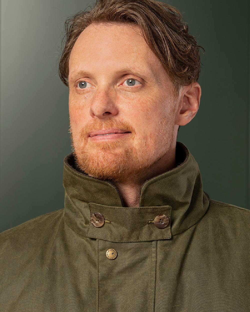 Laksen Enoch Wax Coat in Forest