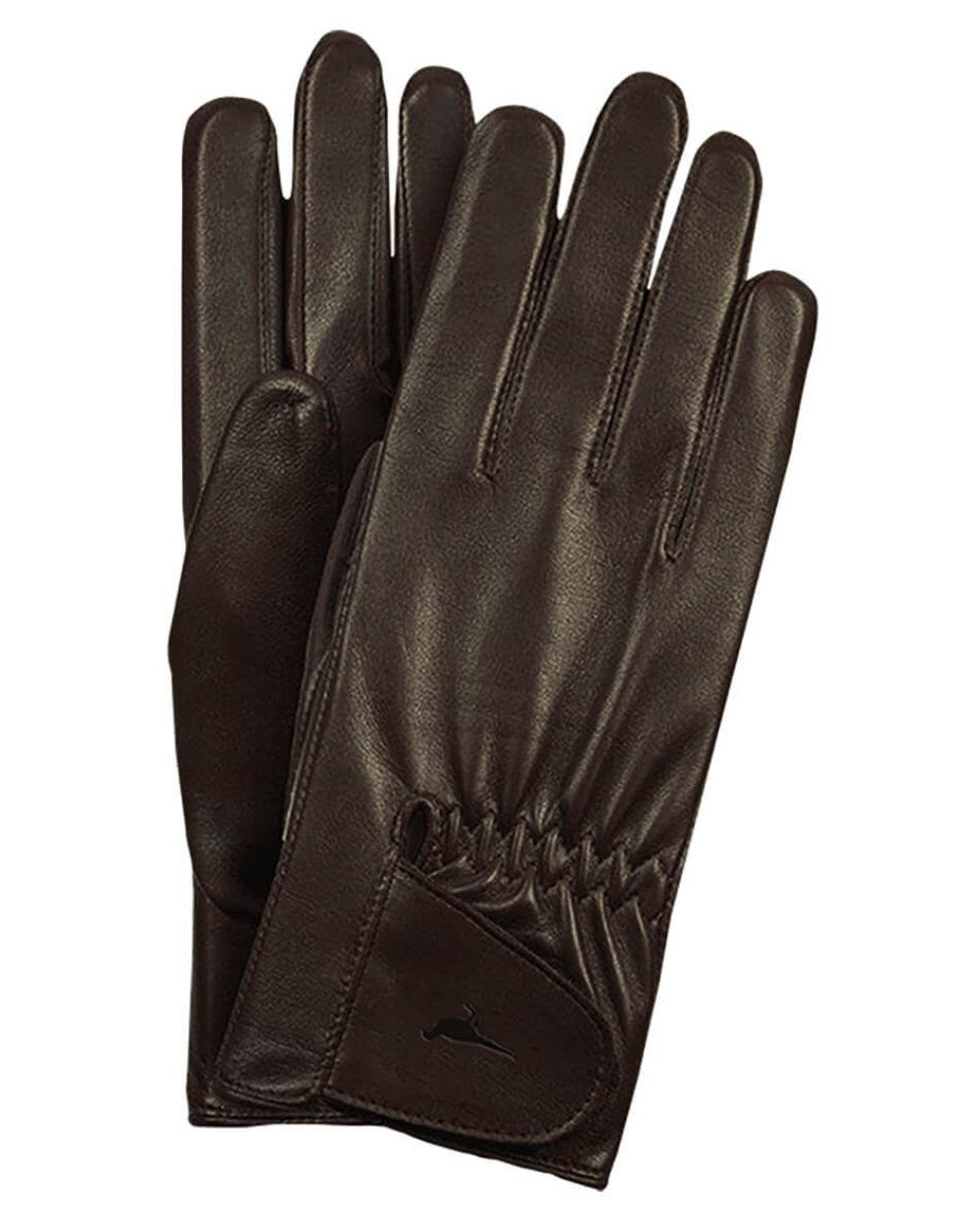 Brown Coloured Laksen Paris Gloves On A White Background