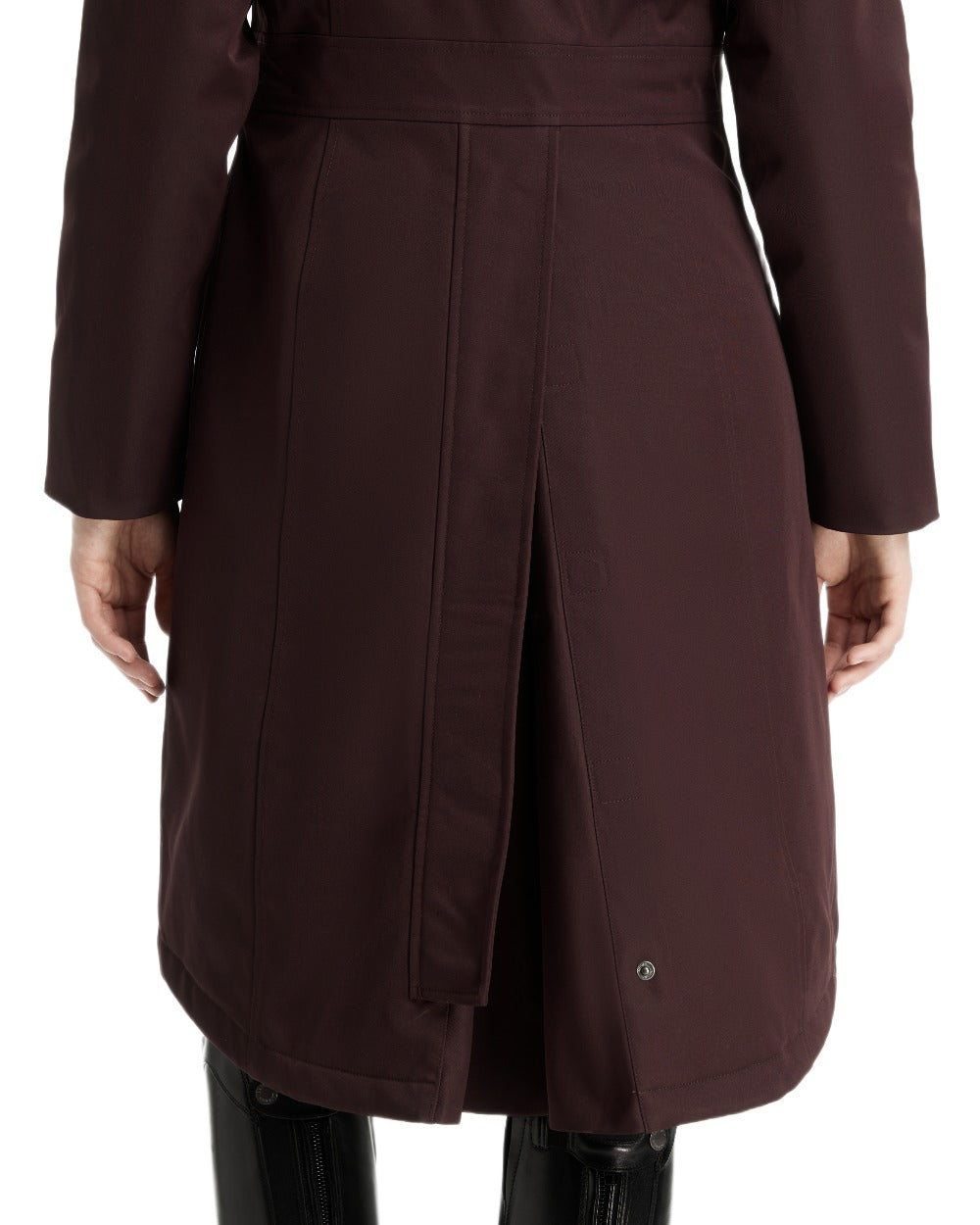 Damson Coloured LeMieux Anya Waterproof Riding Coat On A White Background