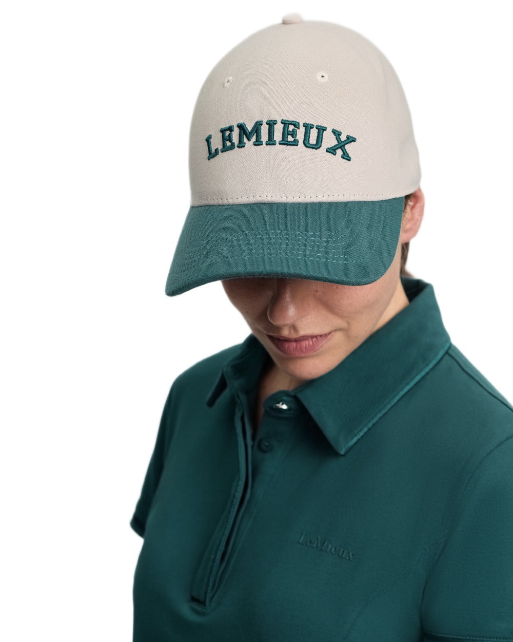 Stone coloured LeMieux Ashley Cap on white background