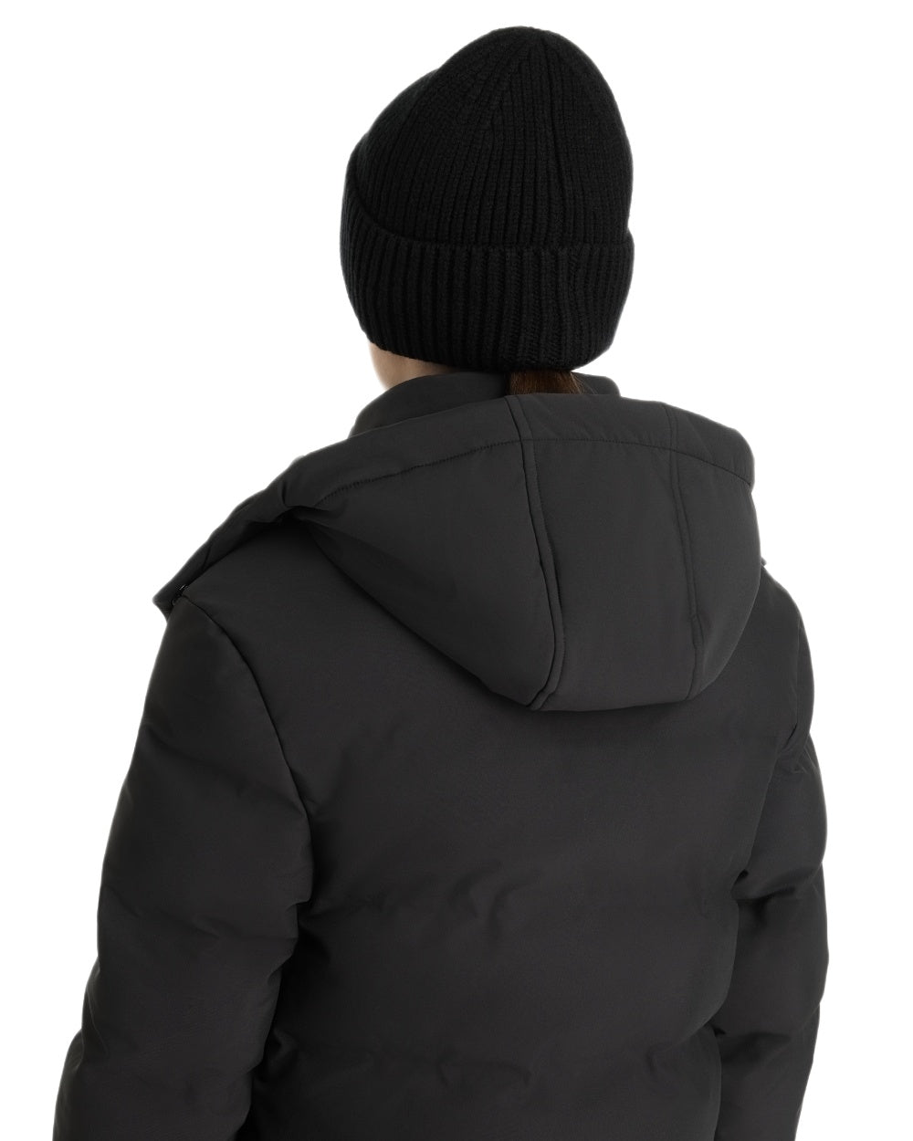 Black coloured LeMieux Bodie Beanie on white background