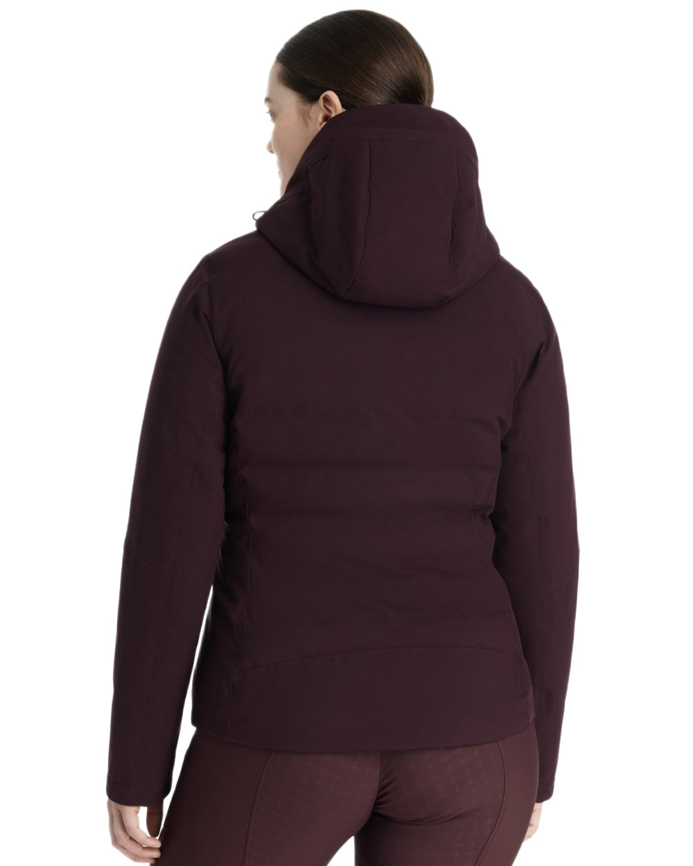Damson coloured LeMieux Brooke Waterproof Hybrid Jacket on white background