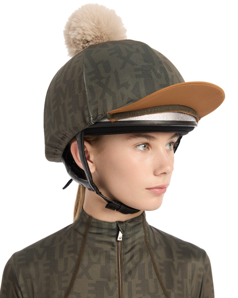 Alpine coloured LeMieux Casey Hat Silk on white background