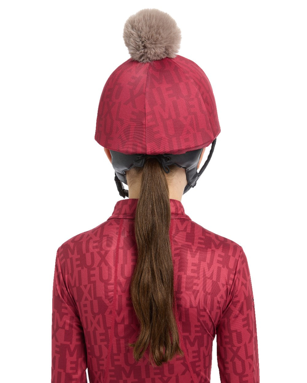 Ember coloured LeMieux Casey Hat Silk on white background