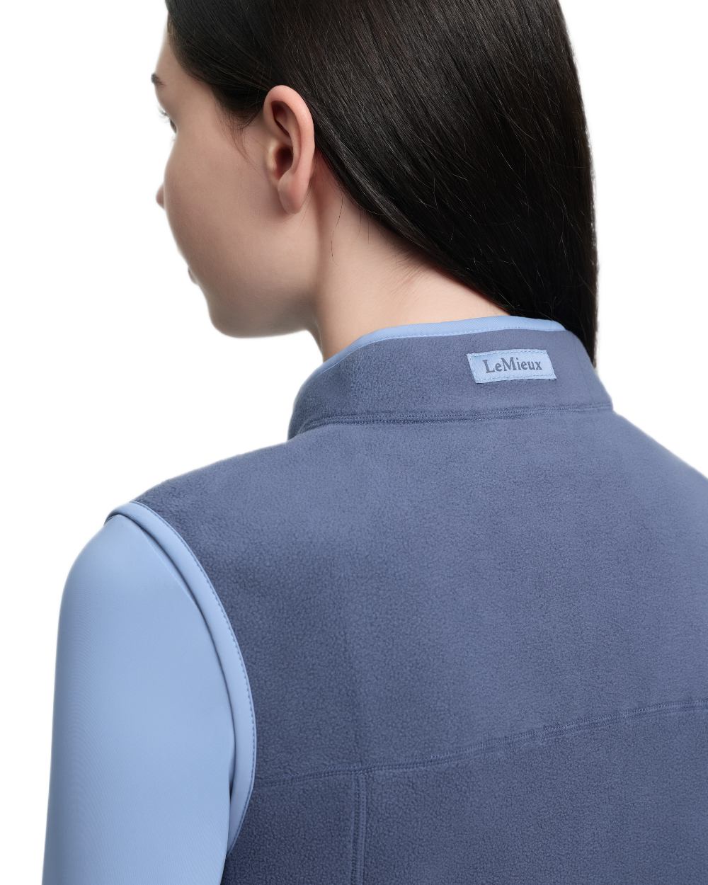 Shadow coloured LeMieux Childrens Bobbi Fleece Gilet on white background