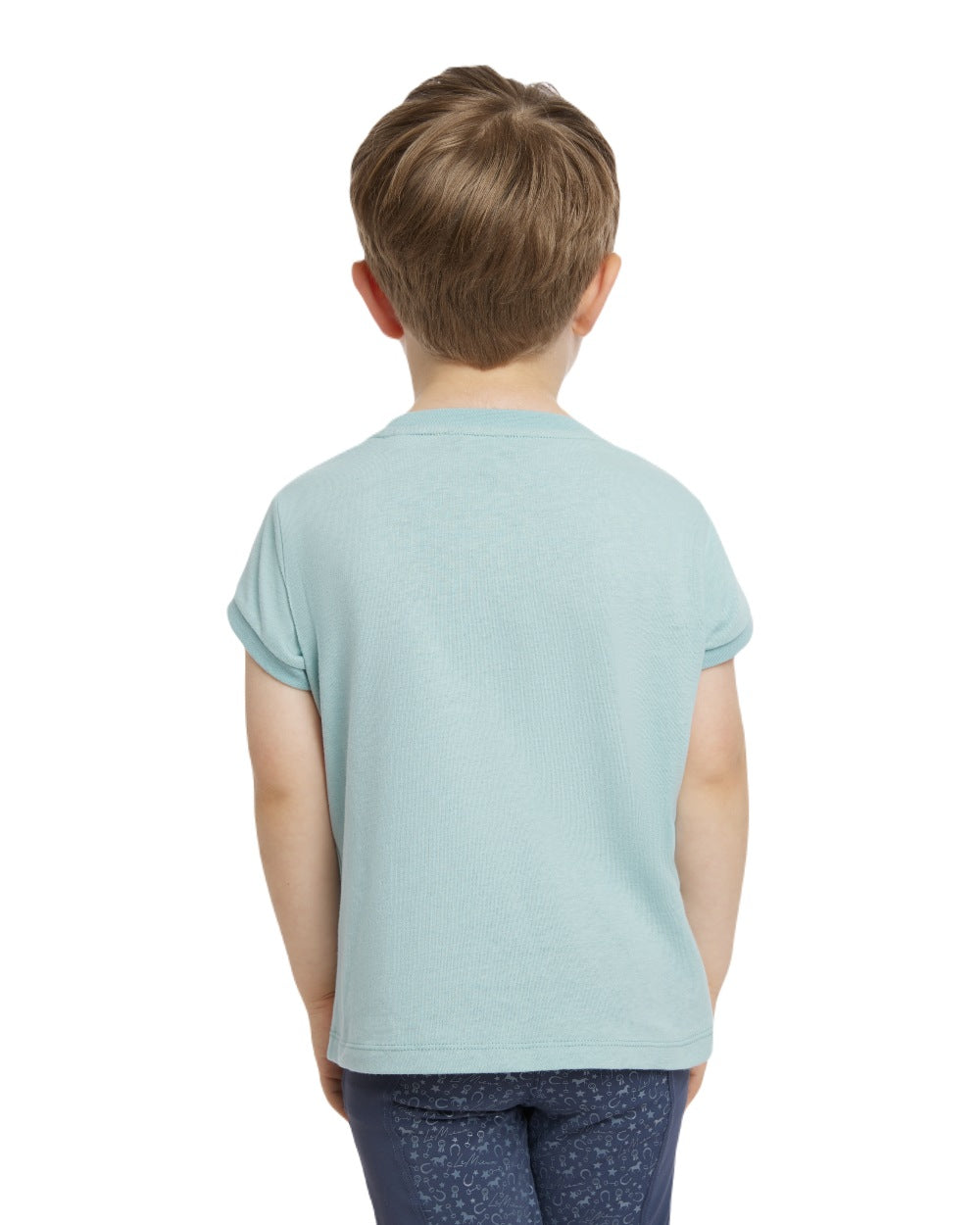Aqua coloured LeMieux Childrens Mini Alex Tee on white background