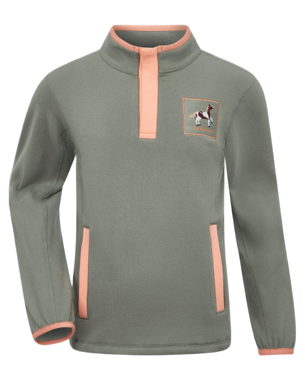 Rosemary coloured LeMieux Childrens Mini Mae Popper Fleece on white background