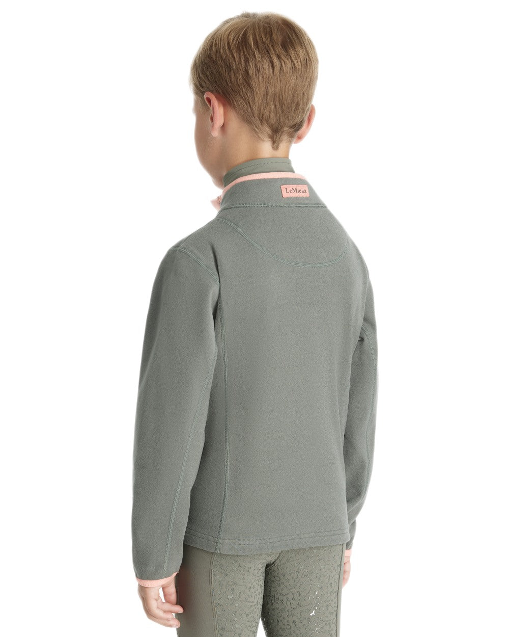 Rosemary coloured LeMieux Childrens Mini Mae Popper Fleece on white background