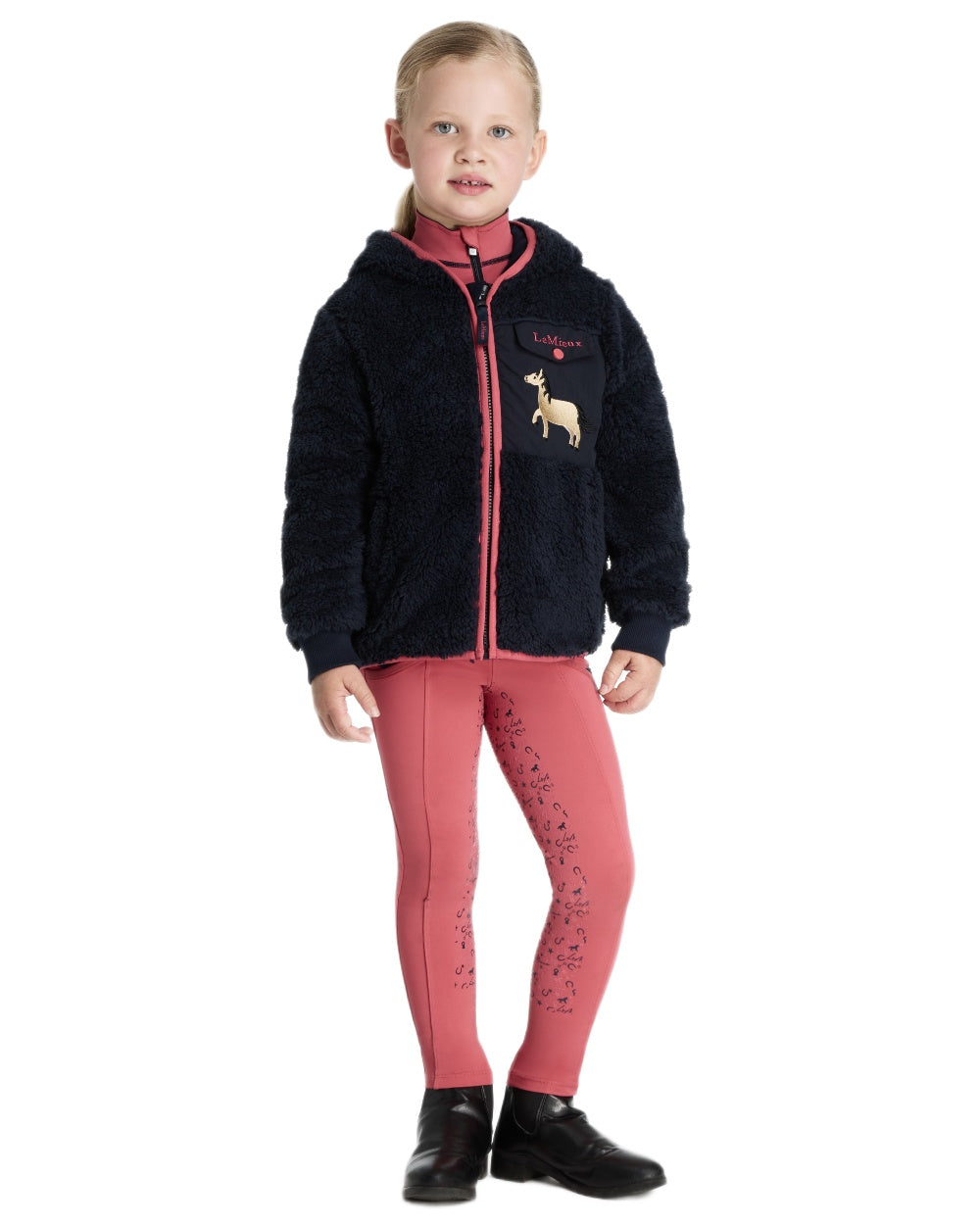 Navy coloured LeMieux Childrens Mini Teagan Dream Fleece on white background