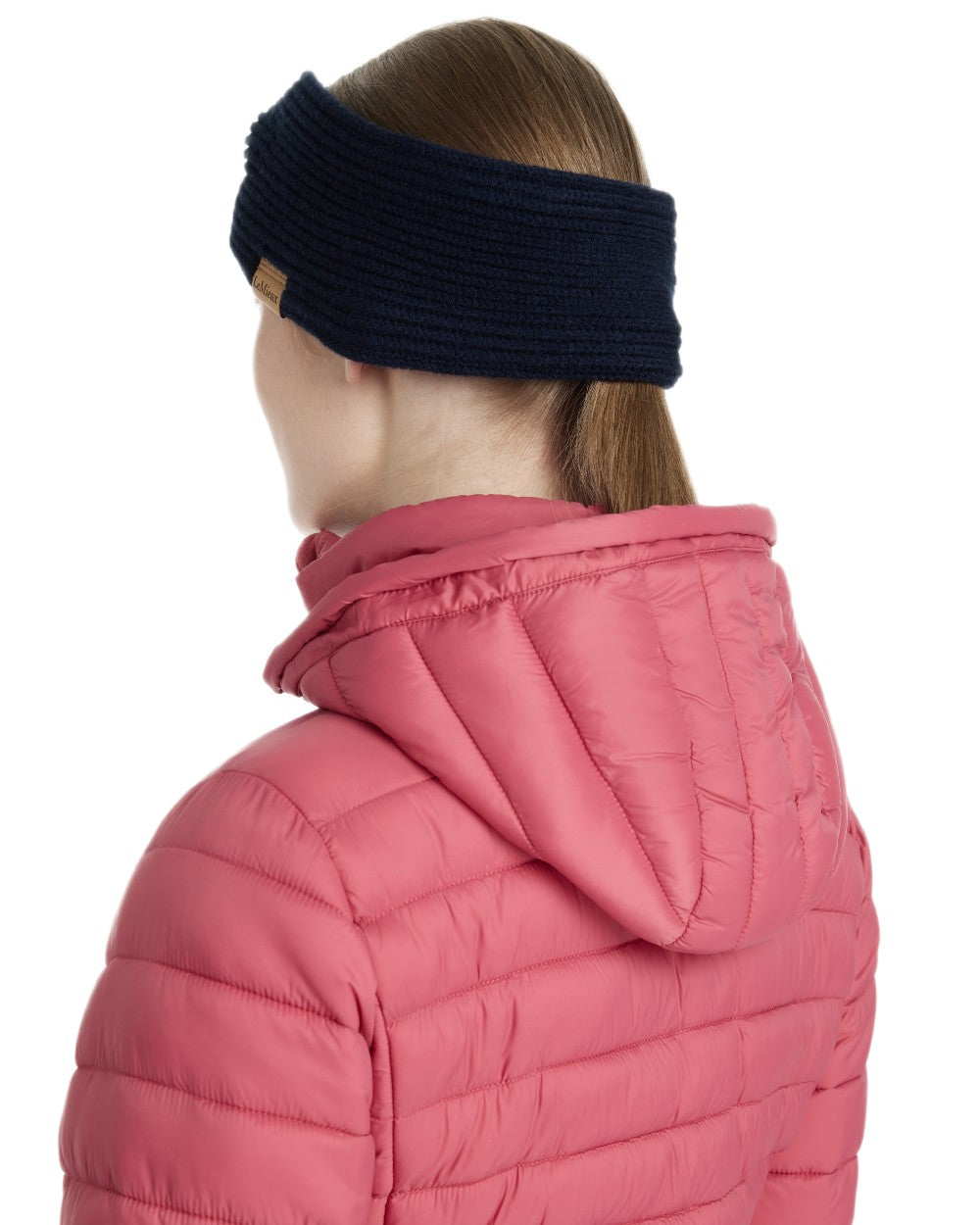 Navy coloured LeMieux Clara Rib Knot Headband on white background