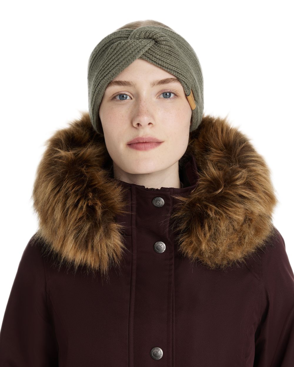 Rosemary coloured LeMieux Clara Rib Knot Headband on white background