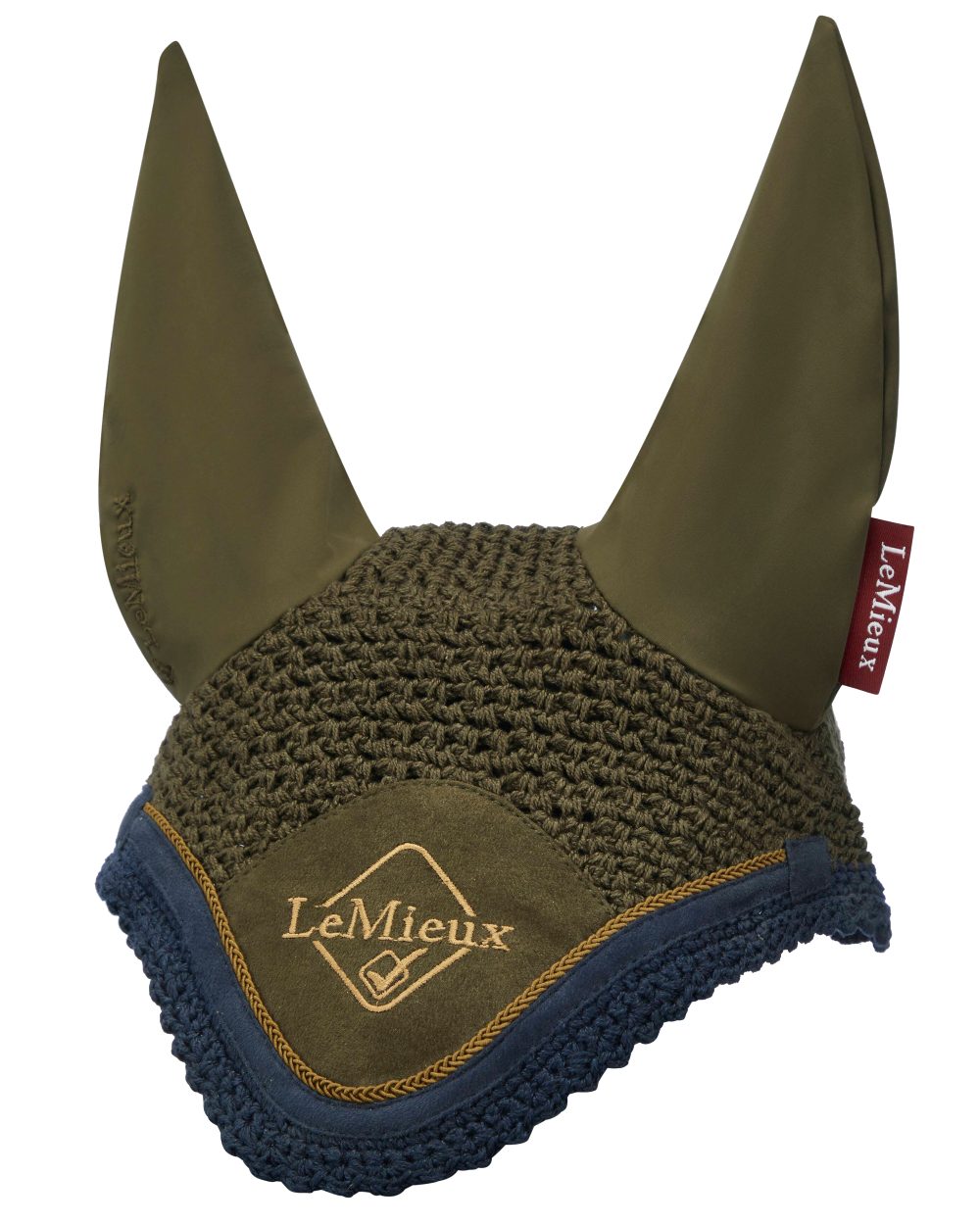 Alpine coloured LeMieux Classic Fly Hood on white background