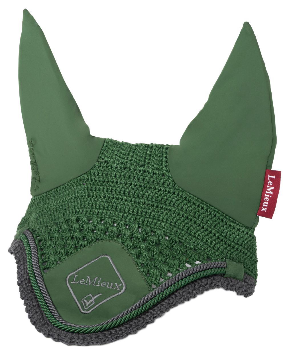 Hunter Green coloured LeMieux Classic Fly Hood on white background