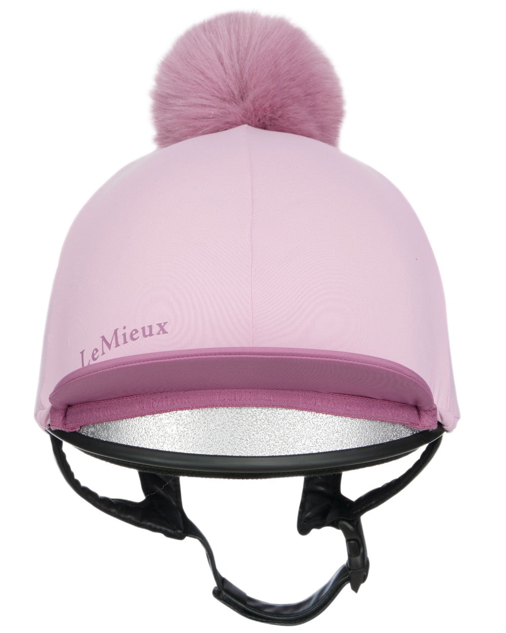 Fondant coloured LeMieux Classique Pom Hat Silk on white background