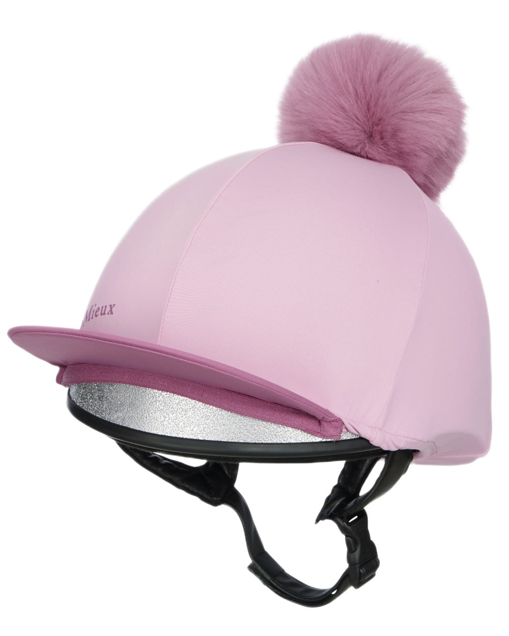 Fondant coloured LeMieux Classique Pom Hat Silk on white background