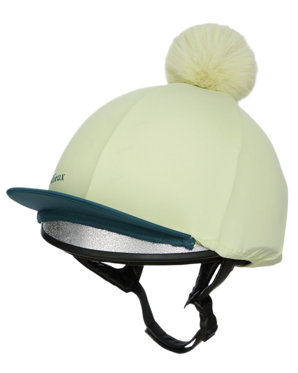 Macaron coloured LeMieux Classique Pom Hat Silk on white background