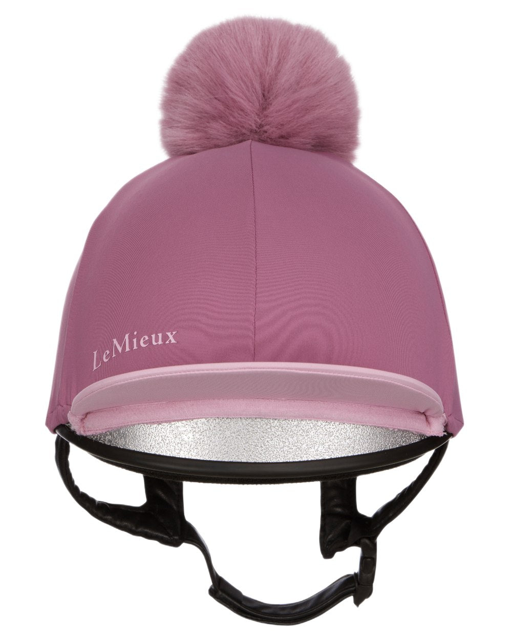 Mallow coloured LeMieux Classique Pom Hat Silk on white background