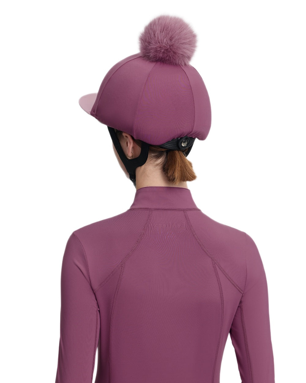 Mallow coloured LeMieux Classique Pom Hat Silk on white background