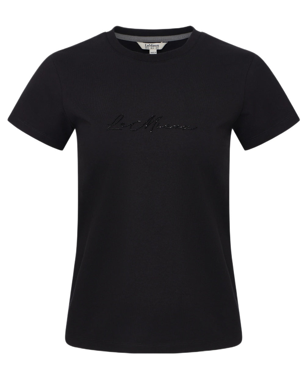 Black coloured LeMieux Classique Sparkle T-Shirt on white background