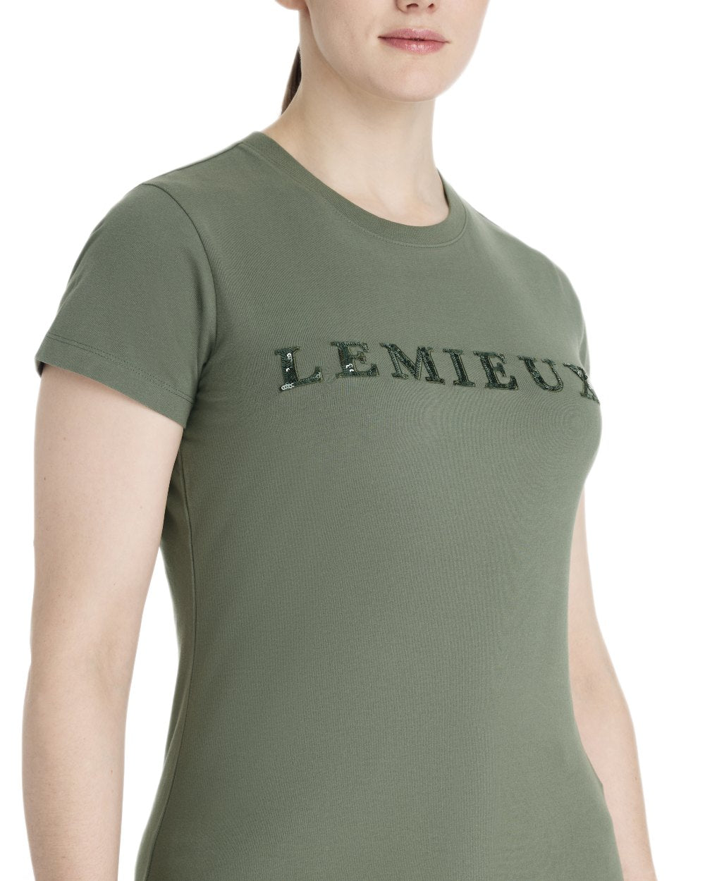 Rosemary coloured LeMieux Classique Sparkle T-Shirt on white background