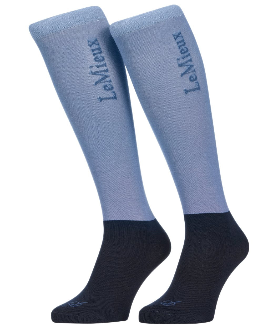 Powder Blue coloured LeMieux Competition Socks - Twin Pack on white background