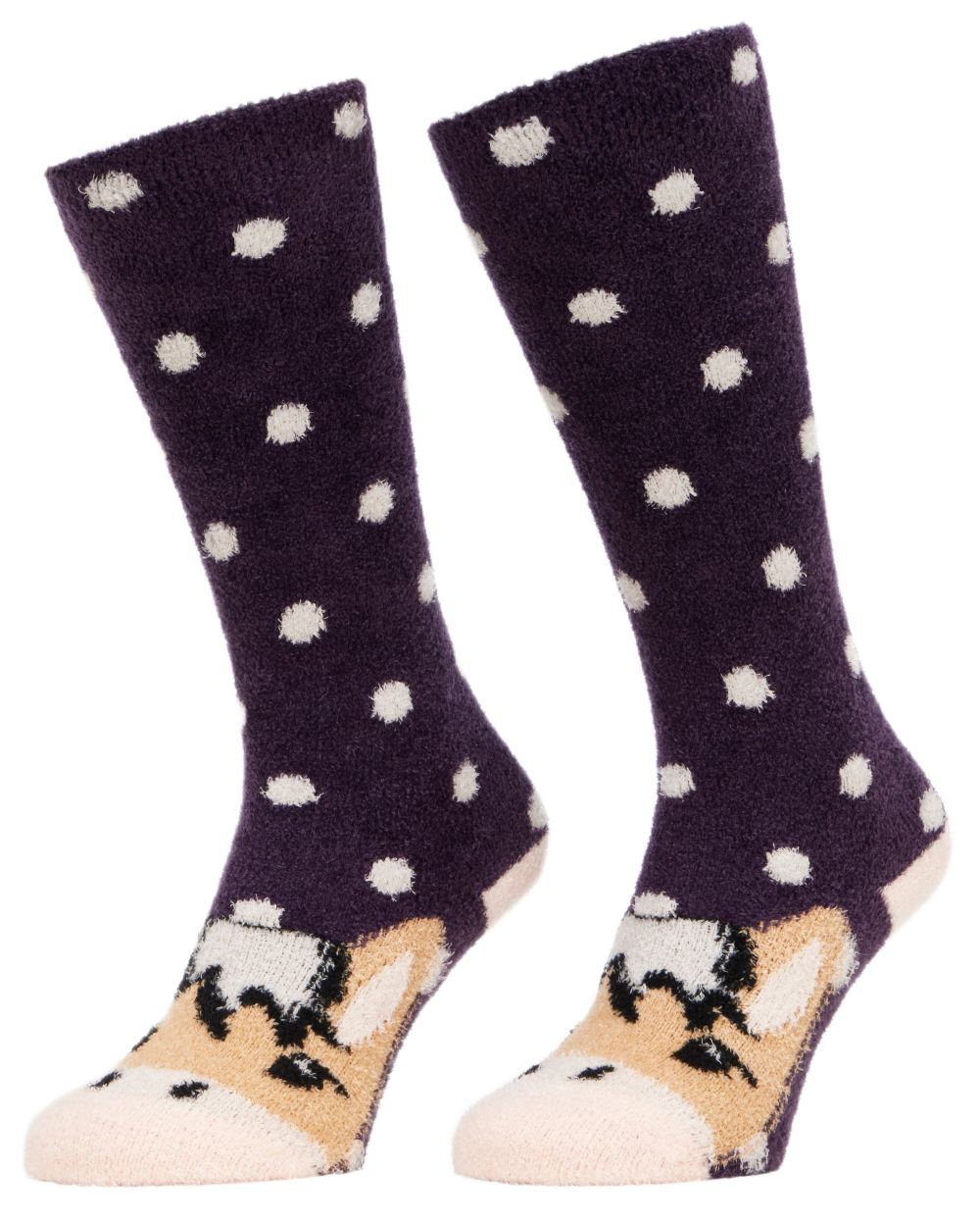 Fluffy Juniper LeMieux Fluffy Character Socks on white background
