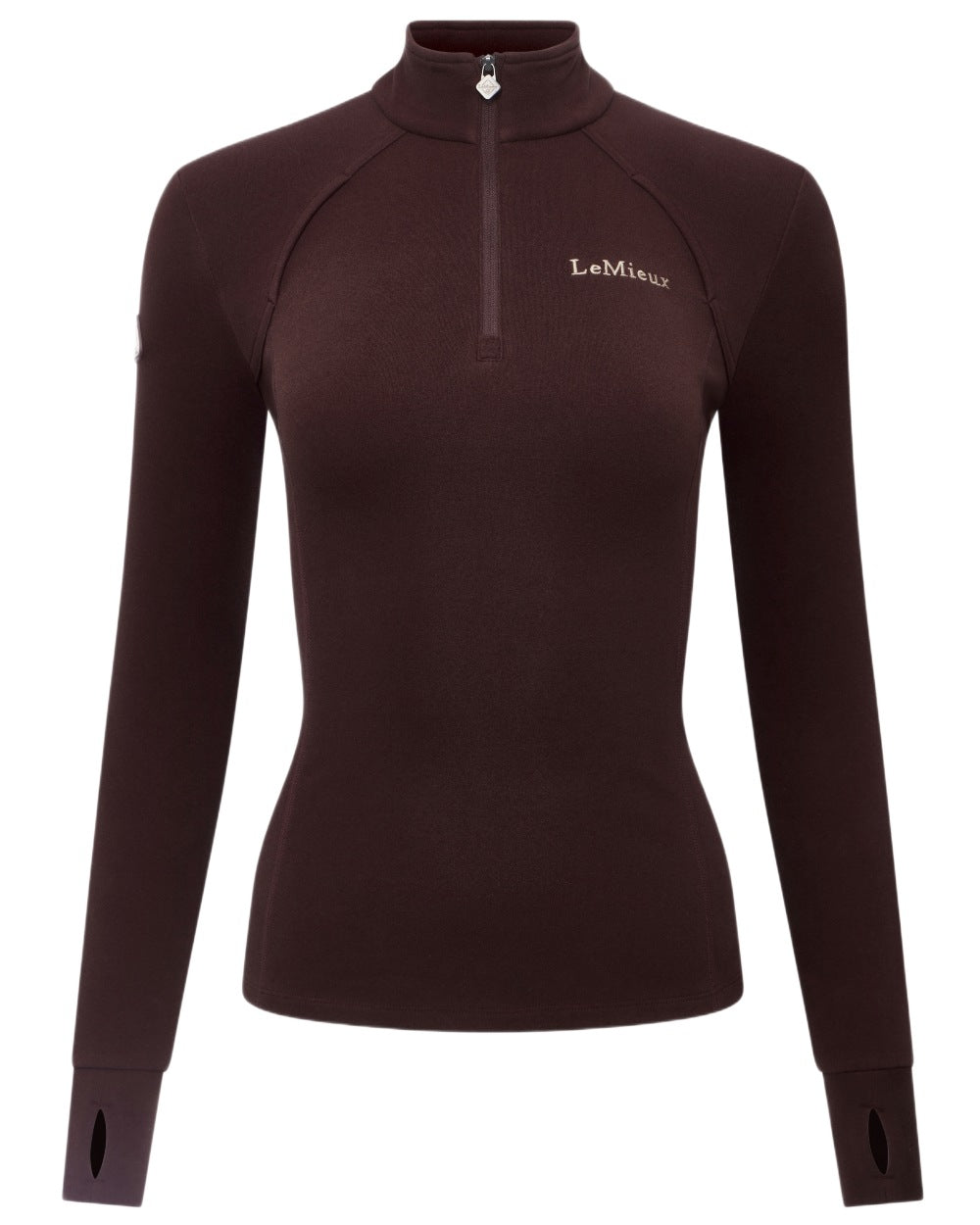 Damson coloured LeMieux Frances Quarter Zip Fleece on white background