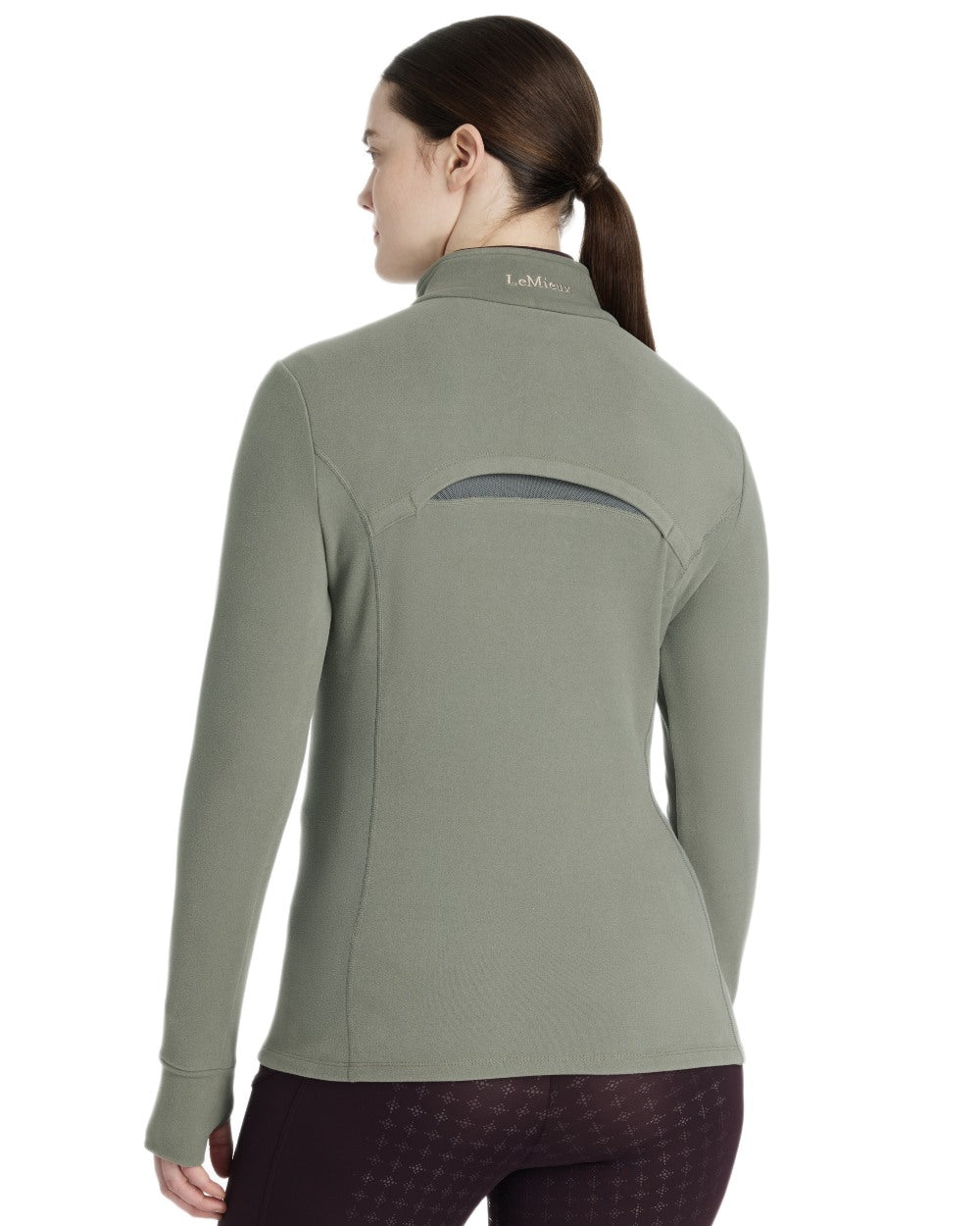 Rosemary coloured LeMieux Frances Quarter Zip Fleece on white background