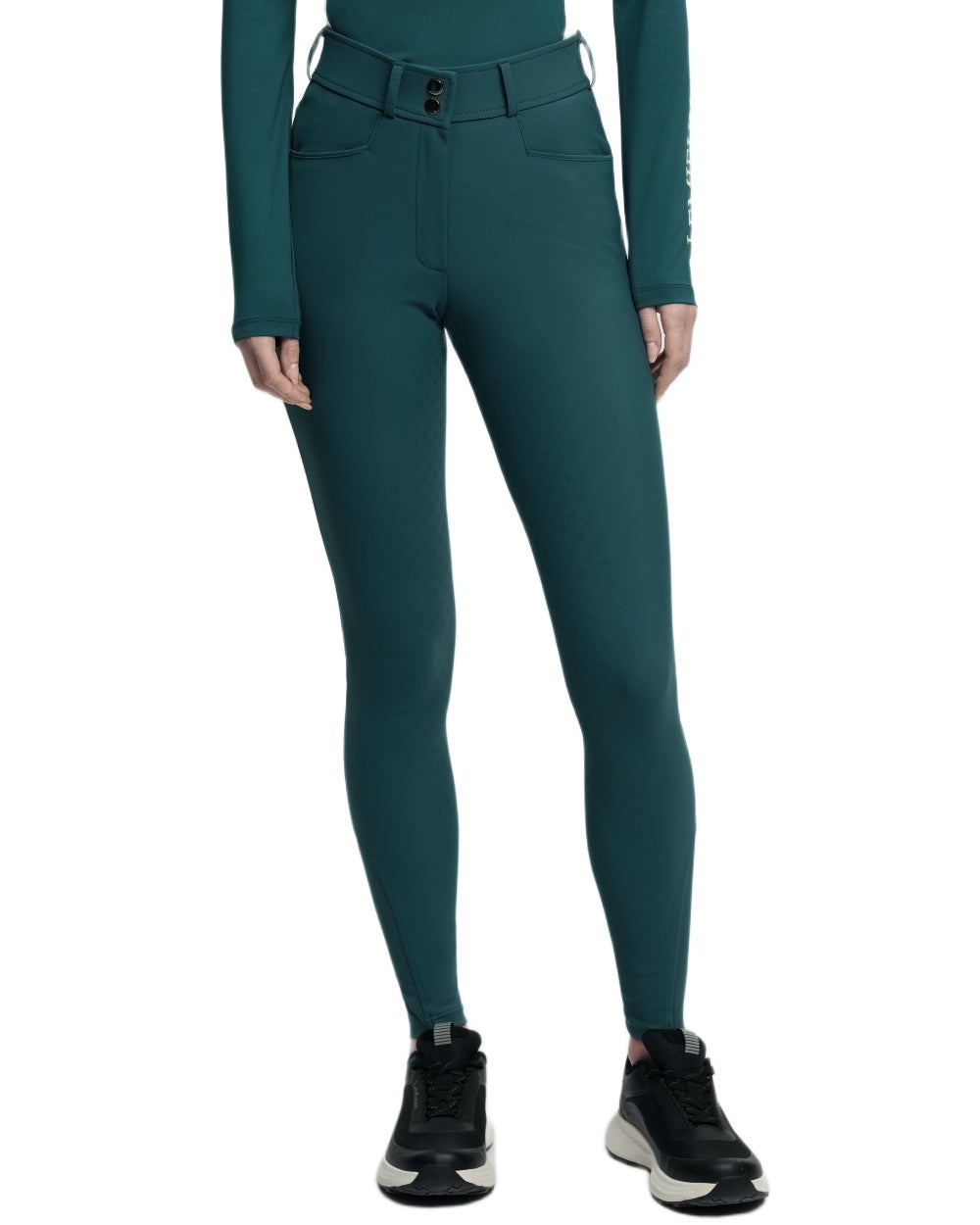 Jungle coloured LeMieux Isabelle Full Seat Breeches on white background