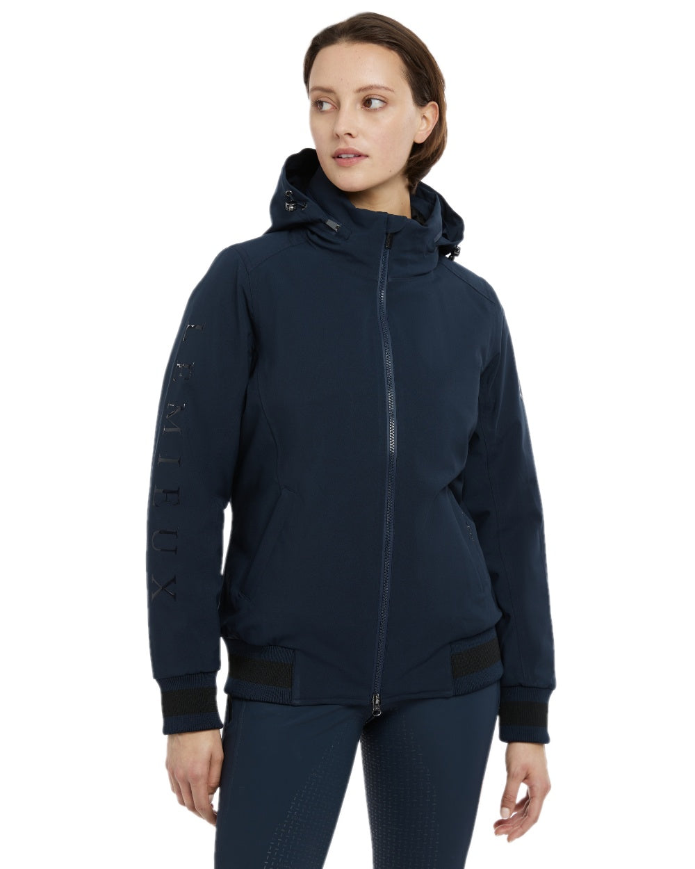 Navy coloured LeMieux Ladies Team Jacket on white background