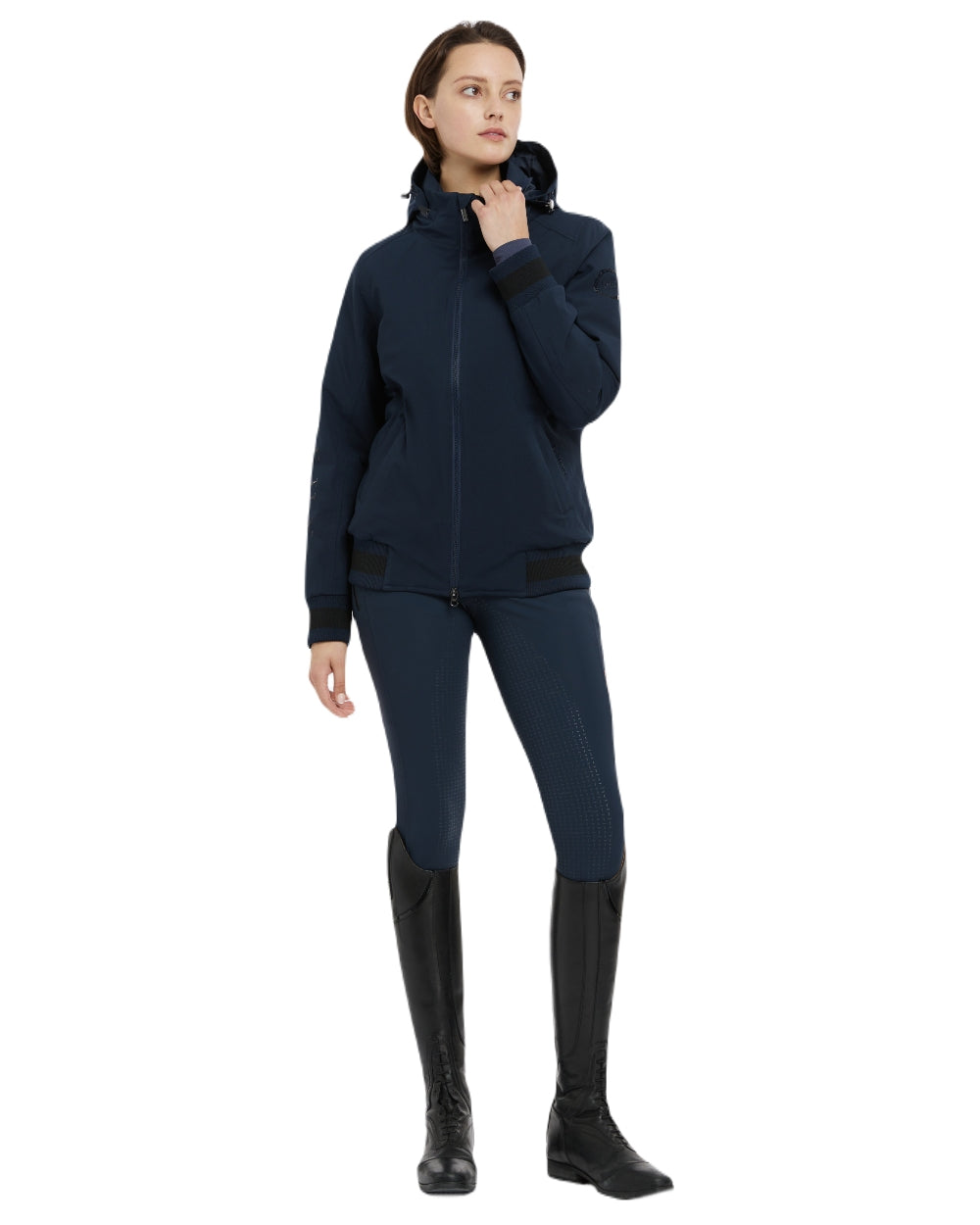Navy coloured LeMieux Ladies Team Jacket on white background