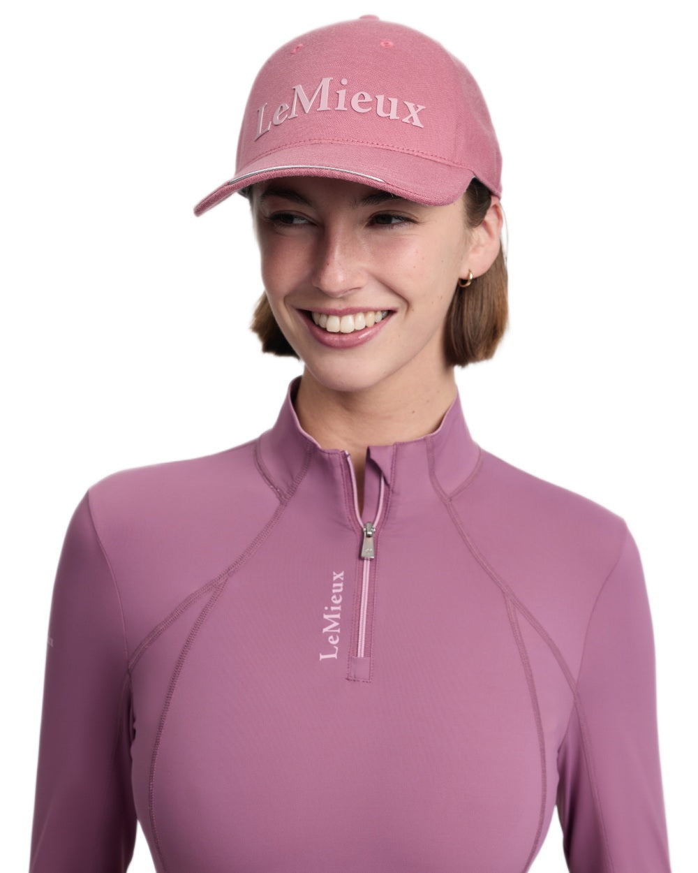 Mallow coloured LeMieux Lara Cap on white background