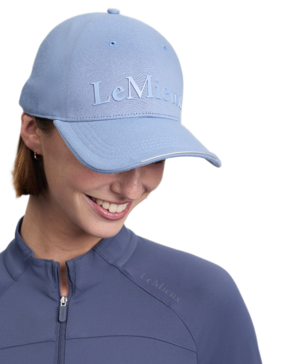 Powder Blue coloured LeMieux Lara Cap on white background