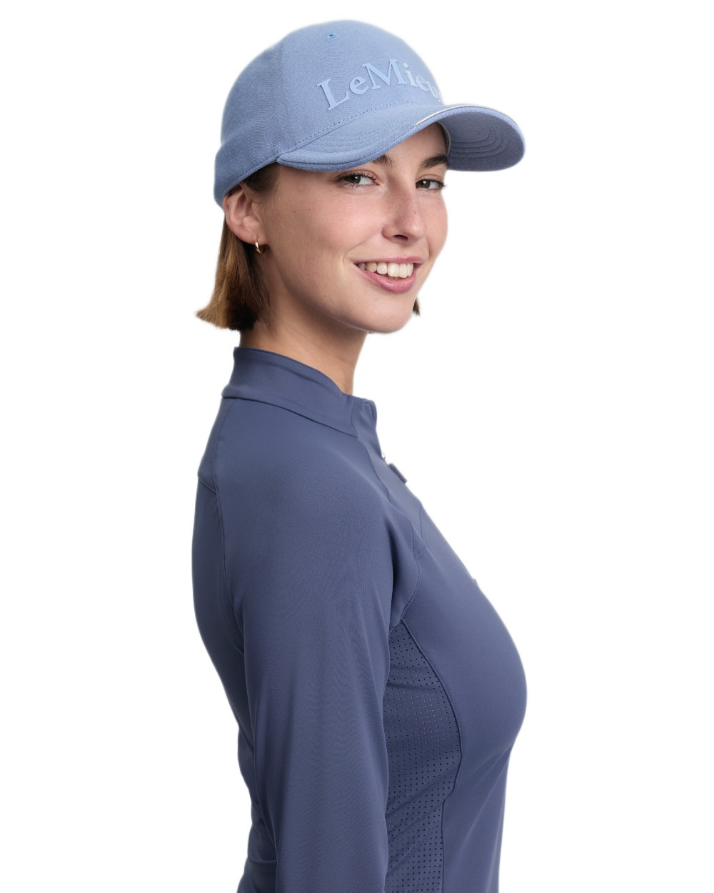 Powder Blue coloured LeMieux Lara Cap on white background