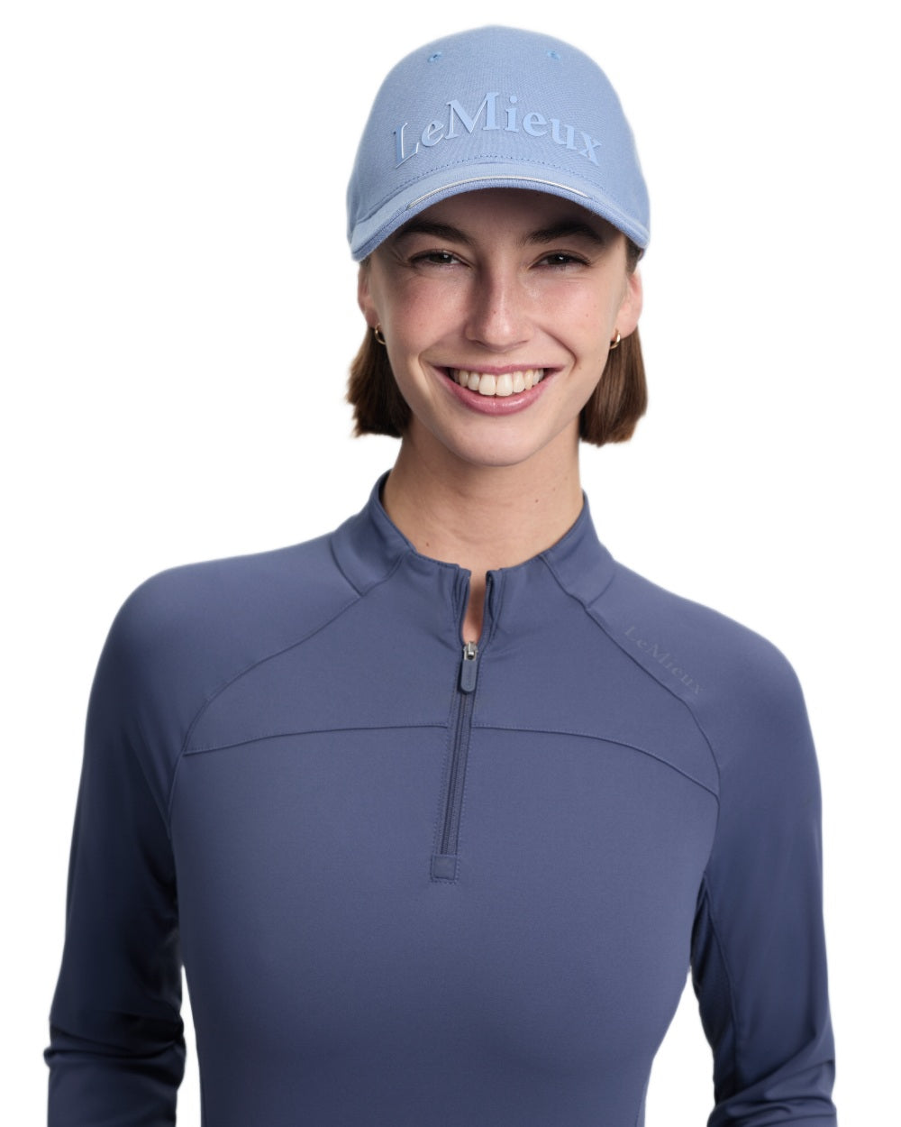 Powder Blue coloured LeMieux Lara Cap on white background