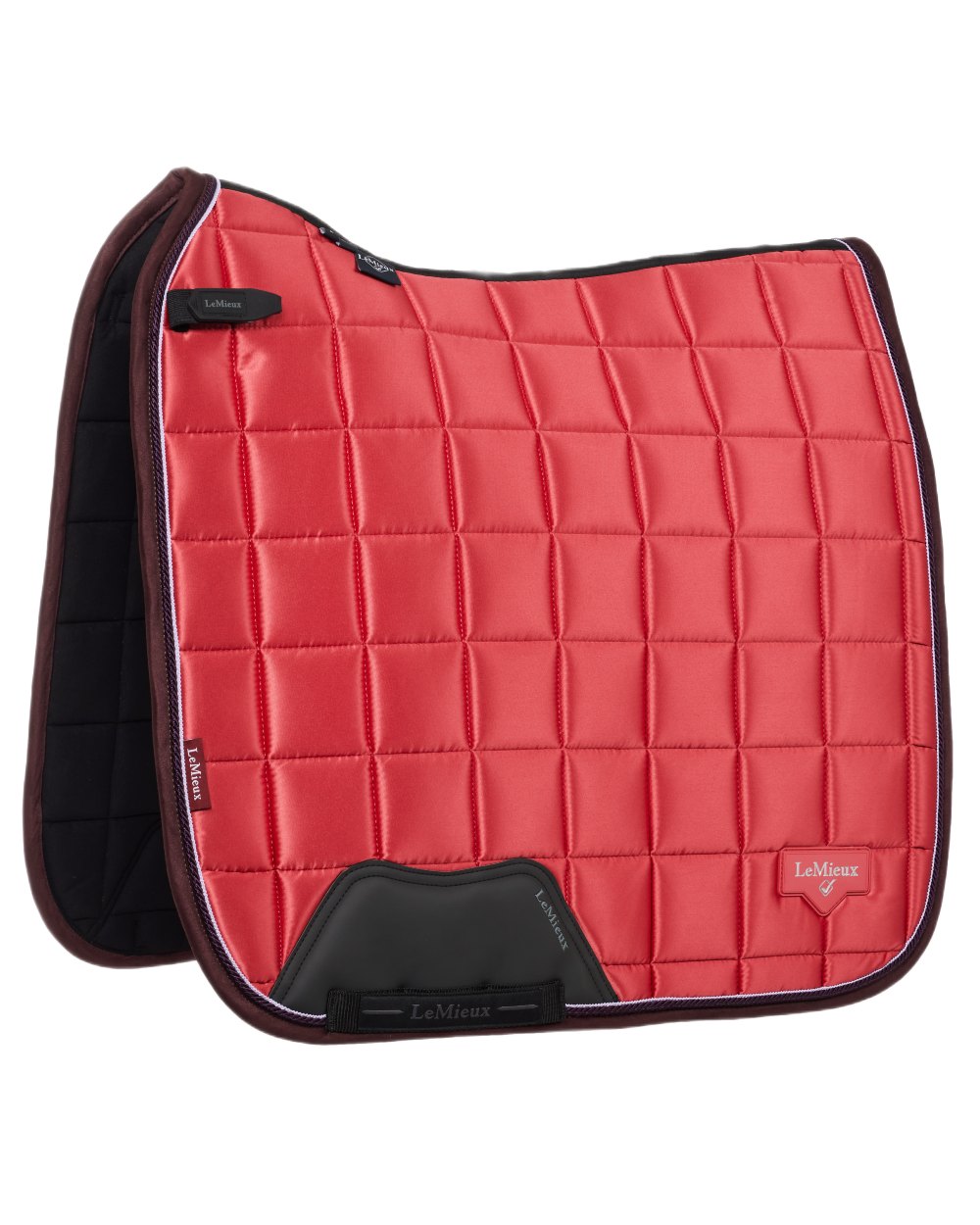 Cranberry coloured LeMieux Loire Dressage Square on white background