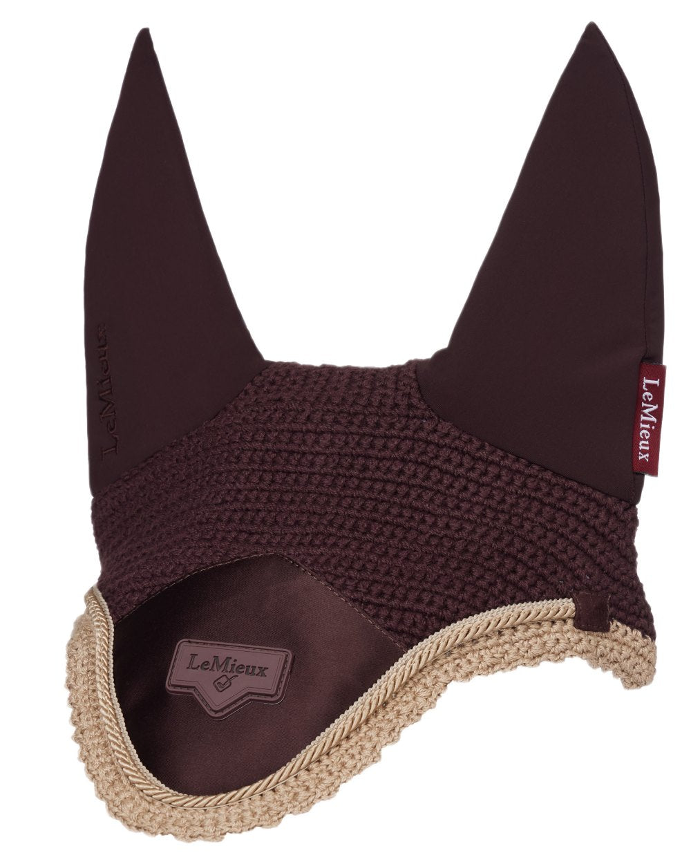 Damson coloured LeMieux Loire Fly Hood on white background