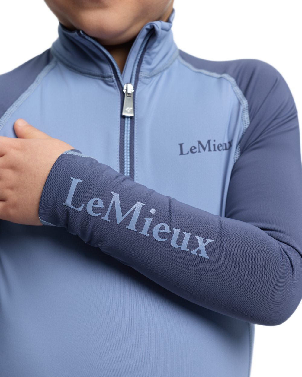 Powder Blue coloured LeMieux Mini Base Layer on white background