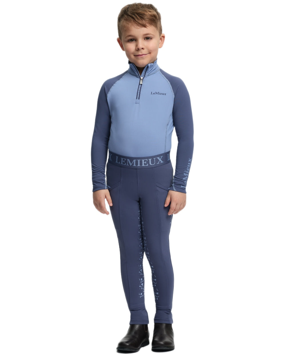 Powder Blue coloured LeMieux Mini Base Layer on white background