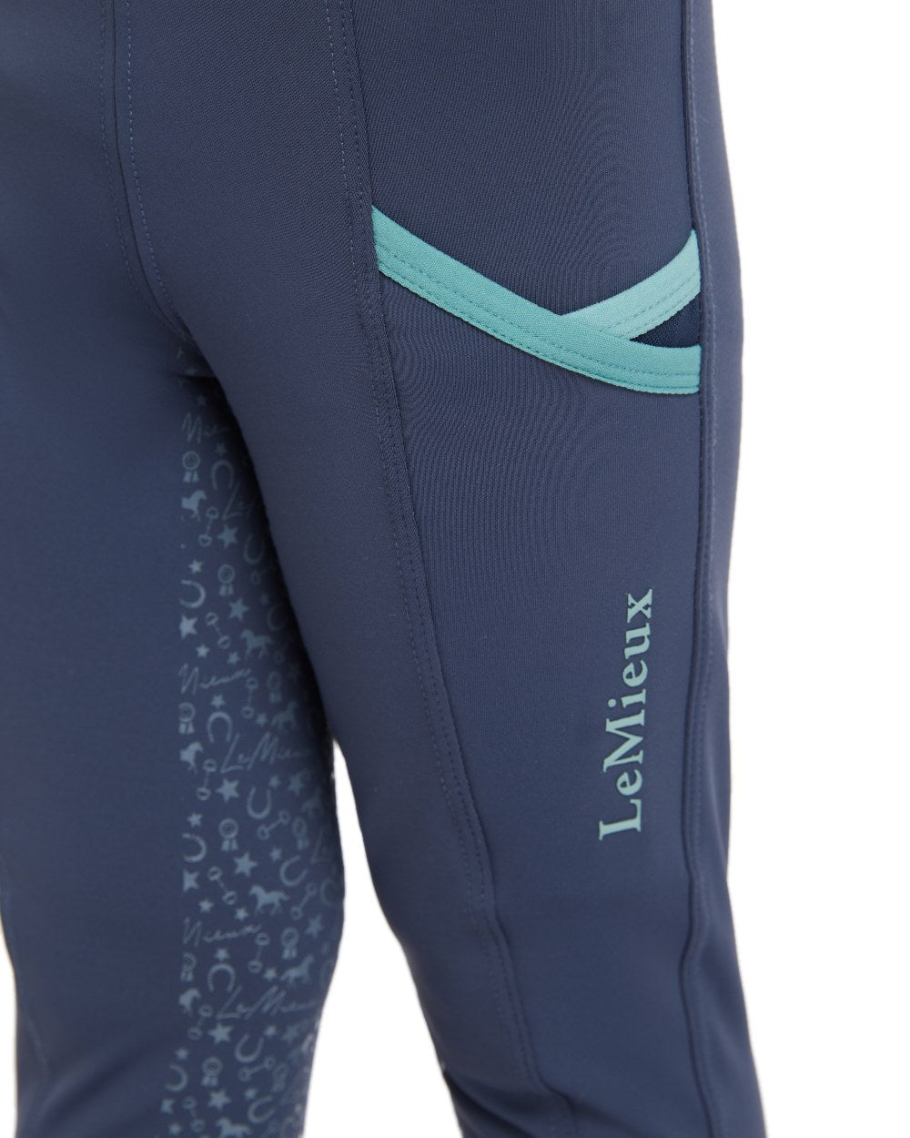 Dusk Blue Coloured LeMieux Mini Pull Ons On A White Background
