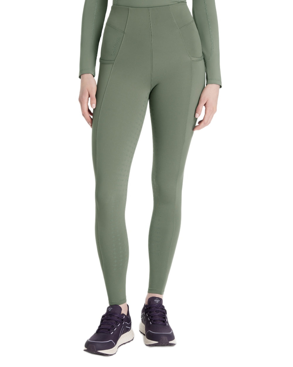 Rosemary coloured LeMieux Naomi Pull On Breeches on white background