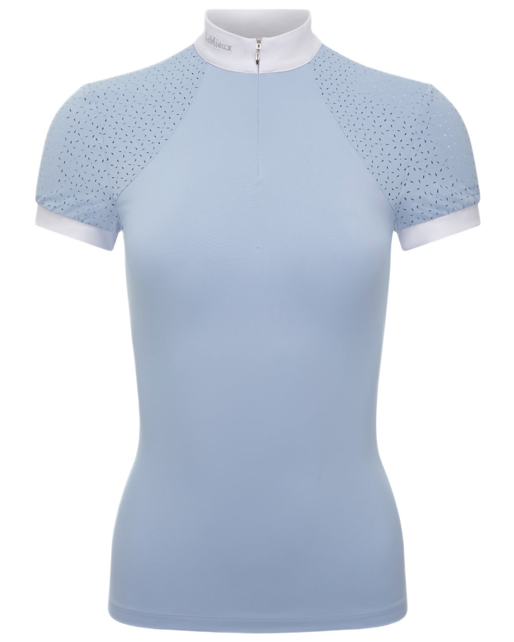 Mist coloured LeMieux Olivia Short Sleeve Show Shirt on white background