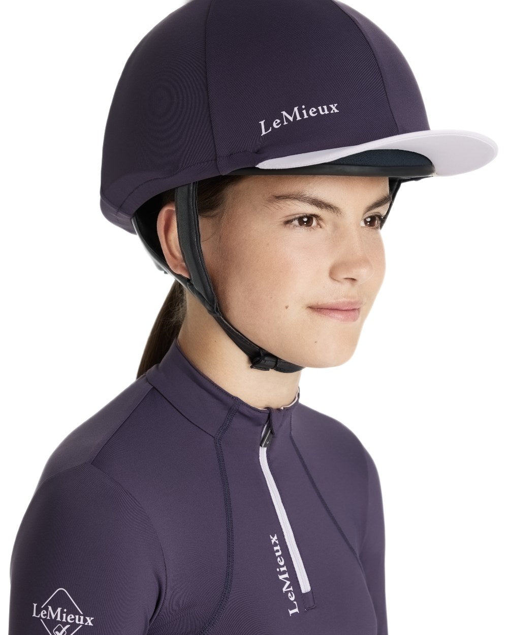 Juniper coloured LeMieux Pom Hat Silk on white background