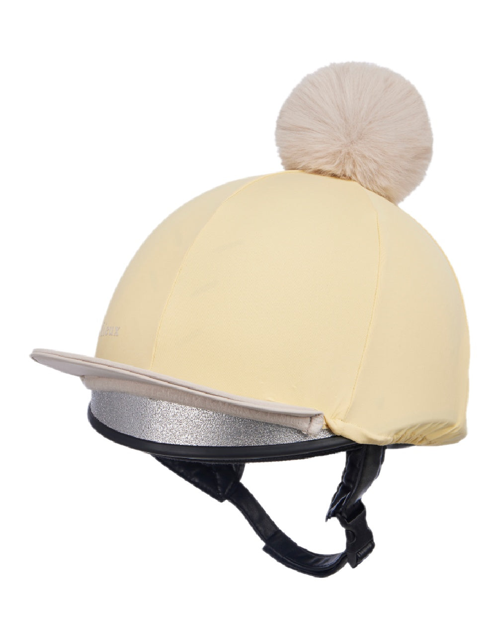 Mimosa Stone coloured LeMieux Pom Hat Silk on white background