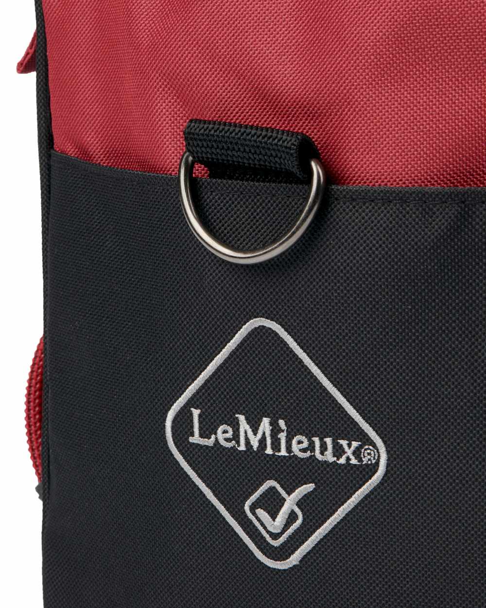 Burgundy coloured LeMieux ProKit Lite Grooming Bag on white background