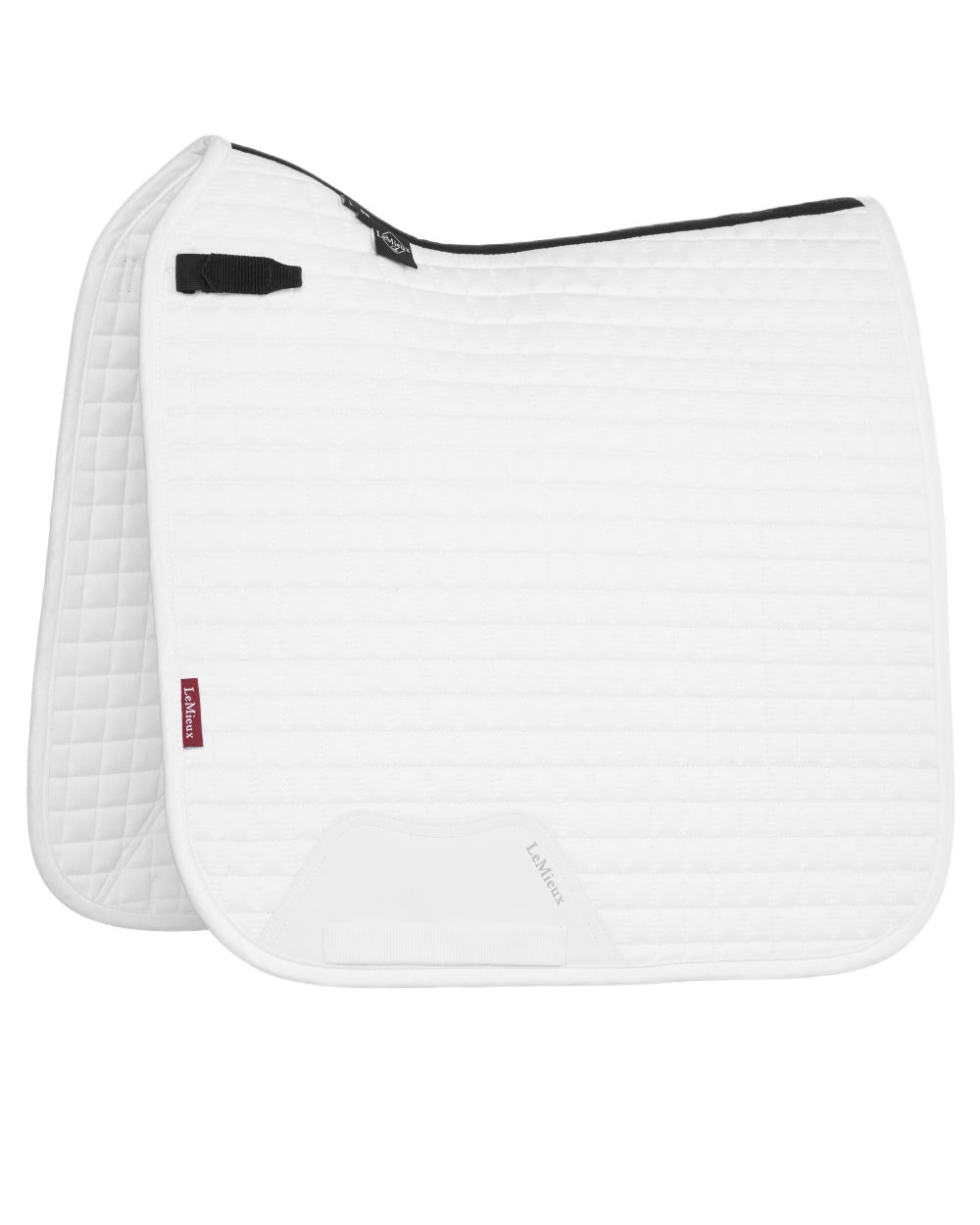 White Coloured LeMieux Suede Dressage Square On A White Background