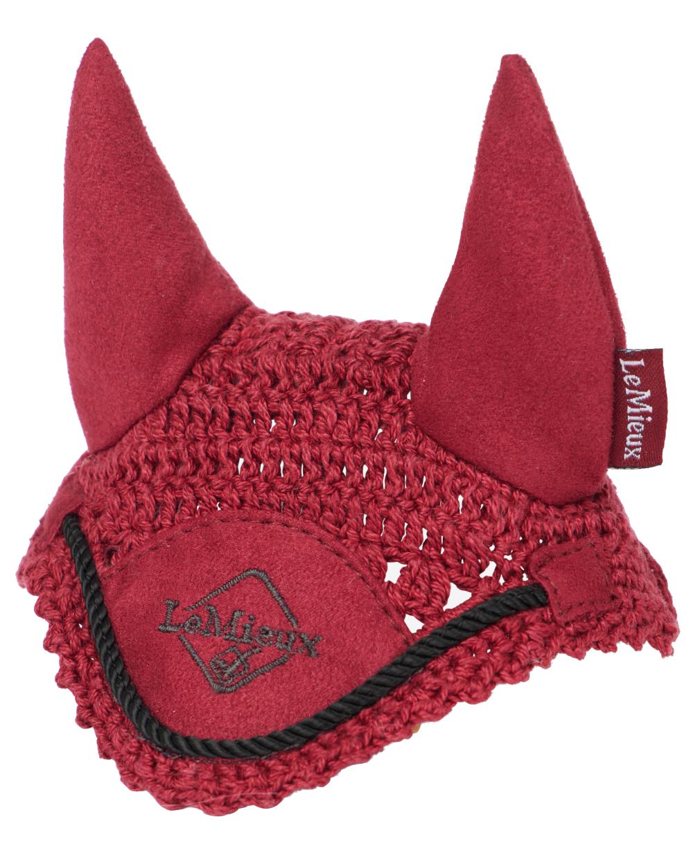 Ember coloured LeMieux Toy Pony Fly Hood on white background